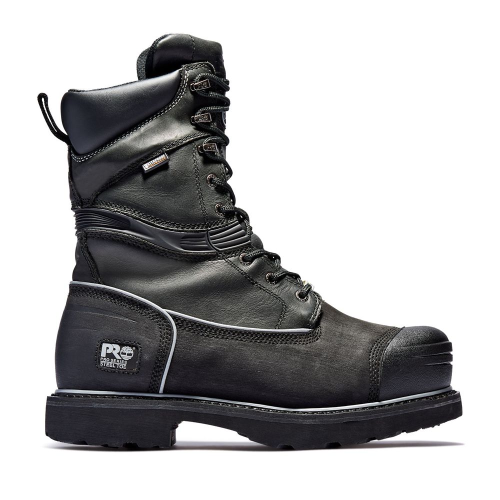 Timberland Pro Μποτακια Ανδρικα Μαυρα - 10" Gravel Pit Steel Toe Mining - Greece 3196540-WI